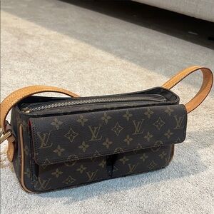 Louis Vuitton Brown and Tan Monogram Shoulder Bag